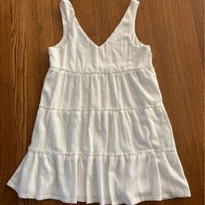 Crystal Doll Elegant White Eyelet A-Line mini dress